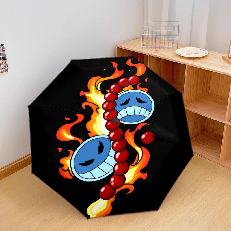 1 PC Automatic Folding Umbrella - Anime One Piece Pattern Portable Foldable Design With 8 Ribs Christmas Birthday Gifts