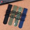 Bracelet de montre en nylon ultra fin doux respirant Grande taille 22 mm 23 24 mm 26 mm Vert armée bleu camouflage Bracelet pour poignet d'homme