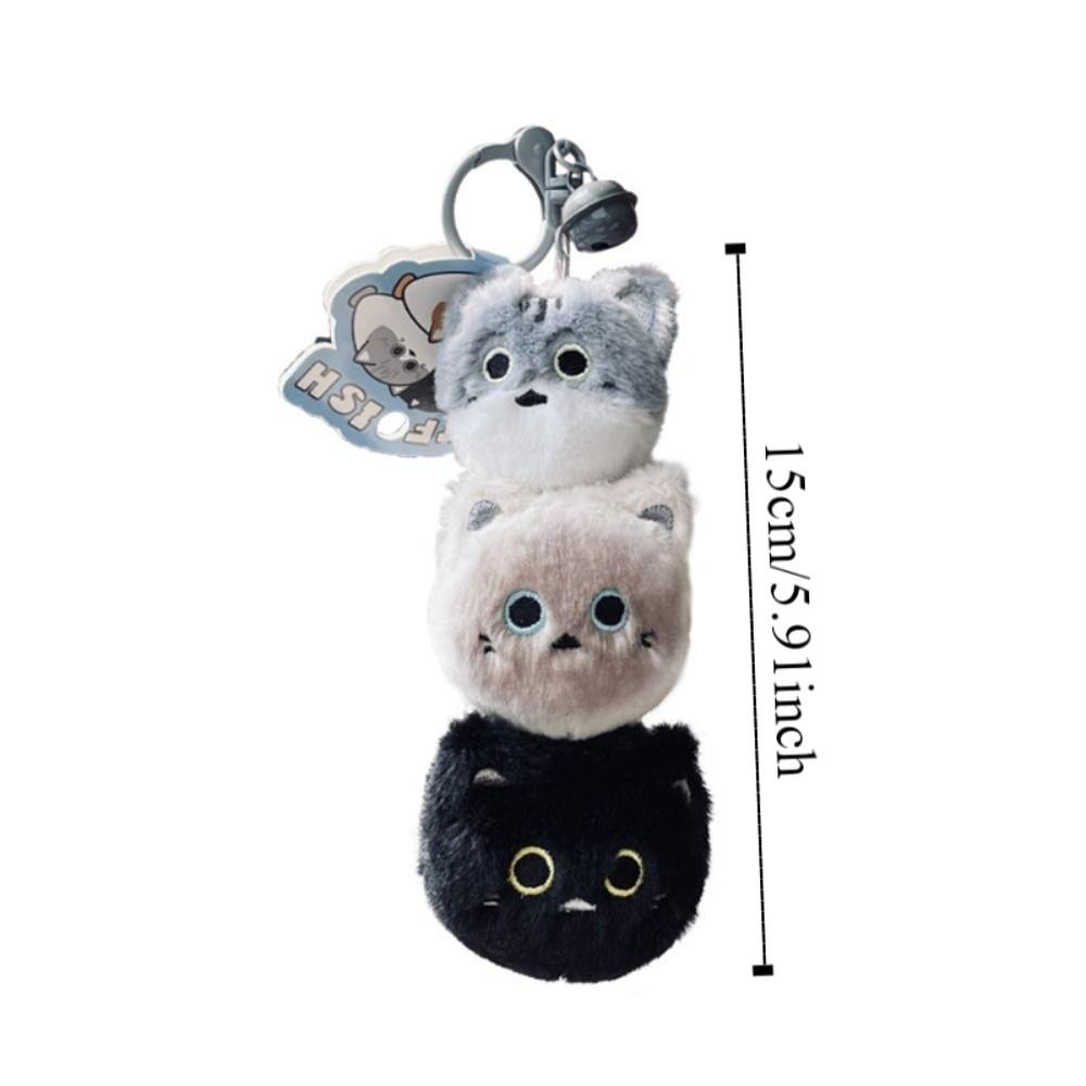 Lifelike Animal Cat Keychain Fluffy Simulation Cat Plush  Key Ring  Kids Gifts