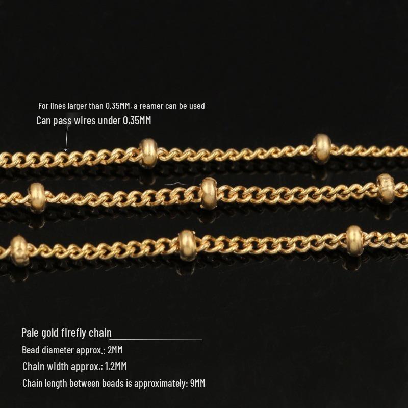 14K Gold Filled Bean, Spacer, Cross, Bead, and Firefly Chain for DIY Jewelry.