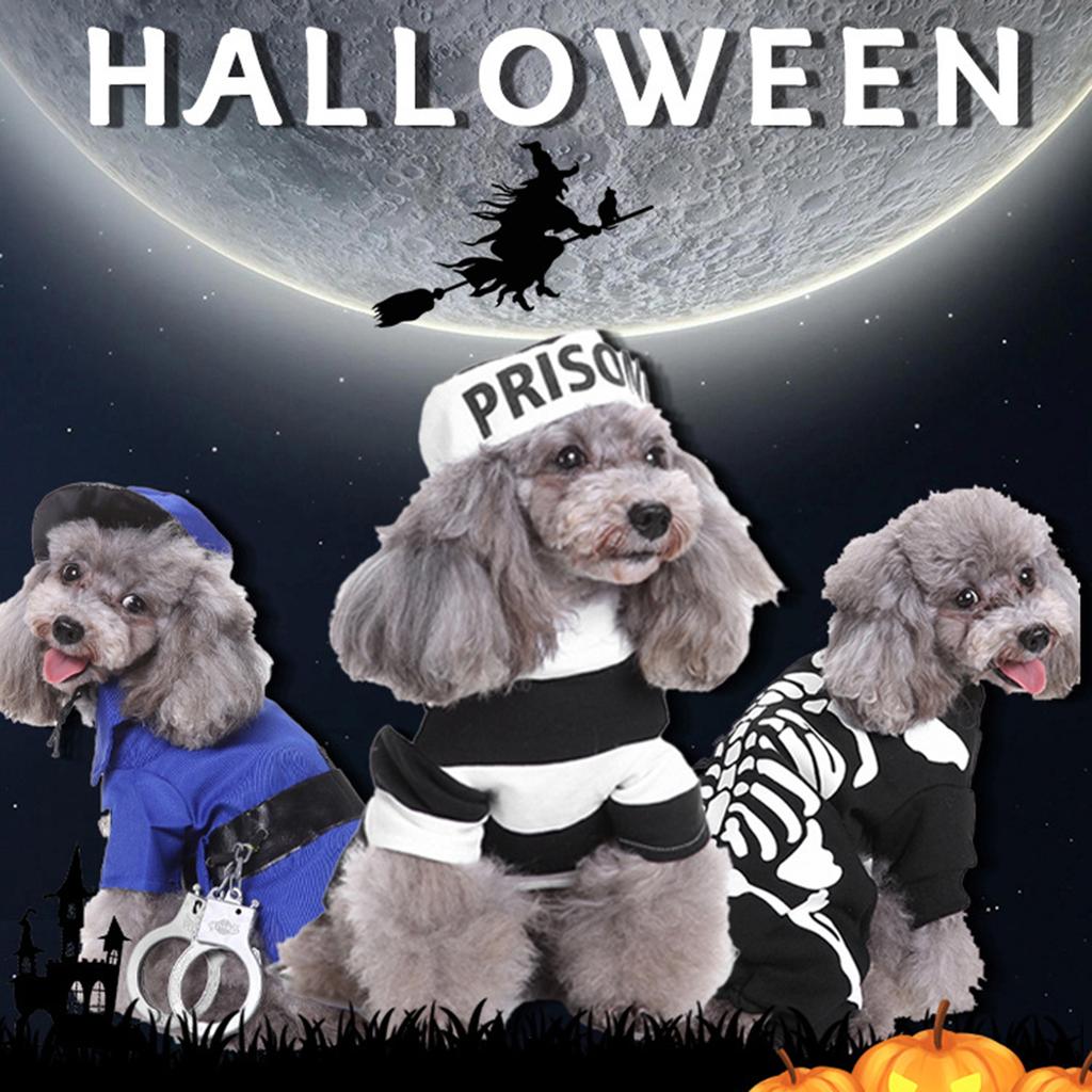 Multiple Type Christmas Pet Costume with Hat Set Cat Dogs Pullover Keep Warm Jumpsuit for Pet Cosplay Party