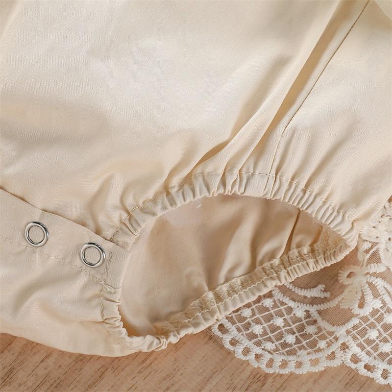 Baby Summer Clothing Newborn Baby Girl Solid Ruffle Fly Sleeve Lace Romper Jumpsuit Tutu Dress Outfits Clothes 0-24M