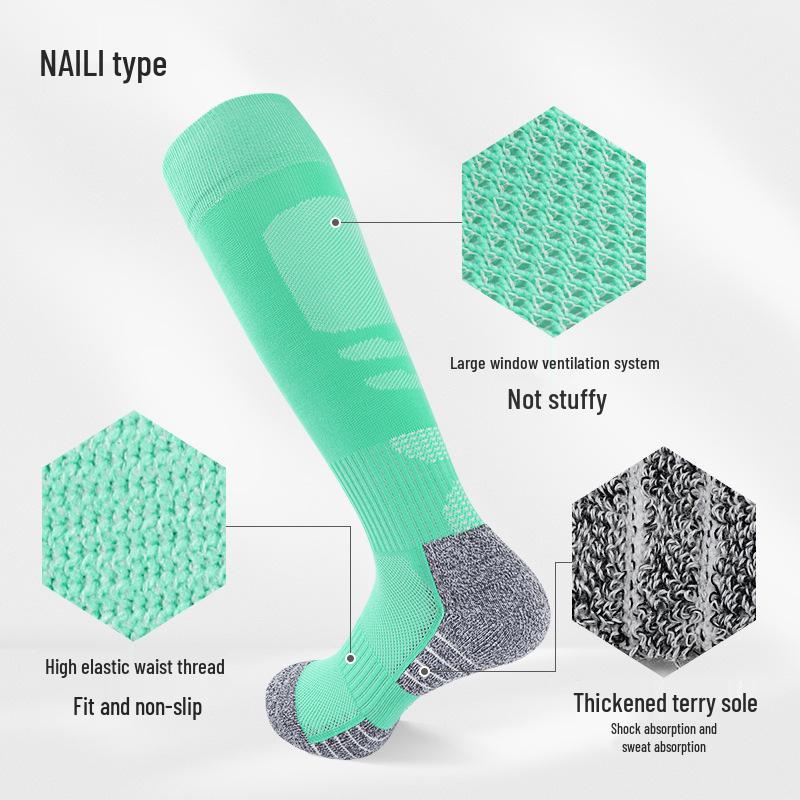 Long Over-the-Knee Non-Slip Sweat-Absorbent Football Training Socks for Teens