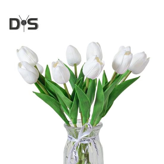 10 Stück künstliche Tulpen mit Stiel, realistisch, für Zuhause, Büro, Tischdekoration, Hochzeit, Kunstblumenzweig, künstliche Blumenarrangement, Dekoration, Foto