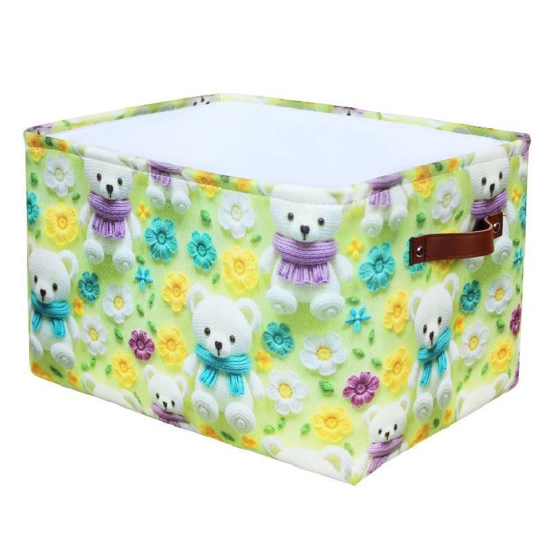 

Elephant Rabbit Butterfly Bear Flower 3d Print Clothes Storage Foldable Basket Bear