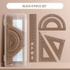 4 In 1 Aluminum Alloy Ruler Stationery Set Aluminum Alloy Multifunctional Combination Ruler Triangle Protractor for Drawing