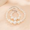 Pearls Collar Necklace Vintage Style Beads Bracelet Pearls Earrings Beads Jewelry Perfect Gift for Girlfriends Woman