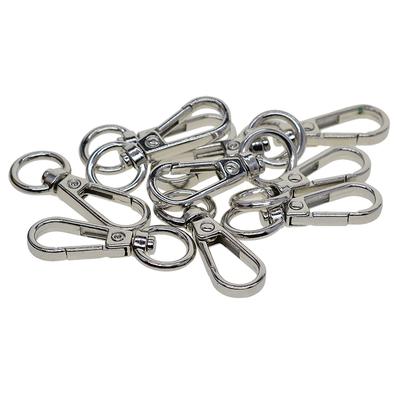 10 Pieces Swivel Snap Lobster Clasp Clips Keychain Key Rings DIY  Silver