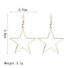Hip Hop Silver Color Hollow Star Pendant Earrings for Women Punk Y2K Pentagram Star Drop Earrings Charm Holiday Jewelry