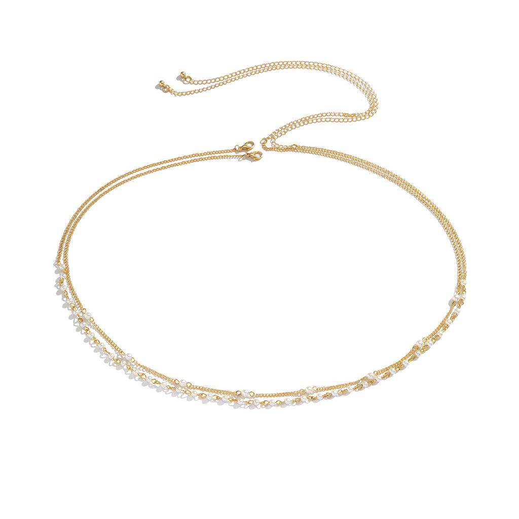 Accessories Sexy Simple Imitation Pearl Waist Chain Women, Metal Chain Decorative Women'S Tassel Body Chain