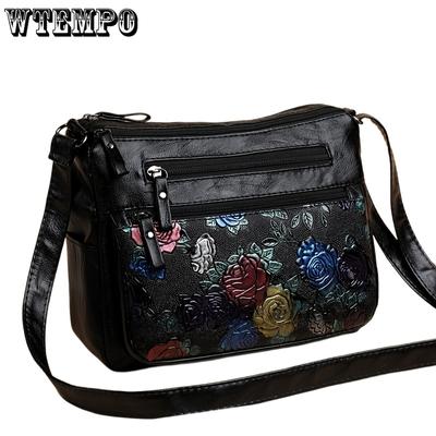 Flower Pattern Crossbody Bag, Fashion Zipper Shoulder Bag, Casual Purse For Women