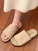 Retro One-word Slippers for Women's Outer Wear 2025 New Summer Thick-soled Heightening Casual Versatile Lazy Beach Cool Slippers