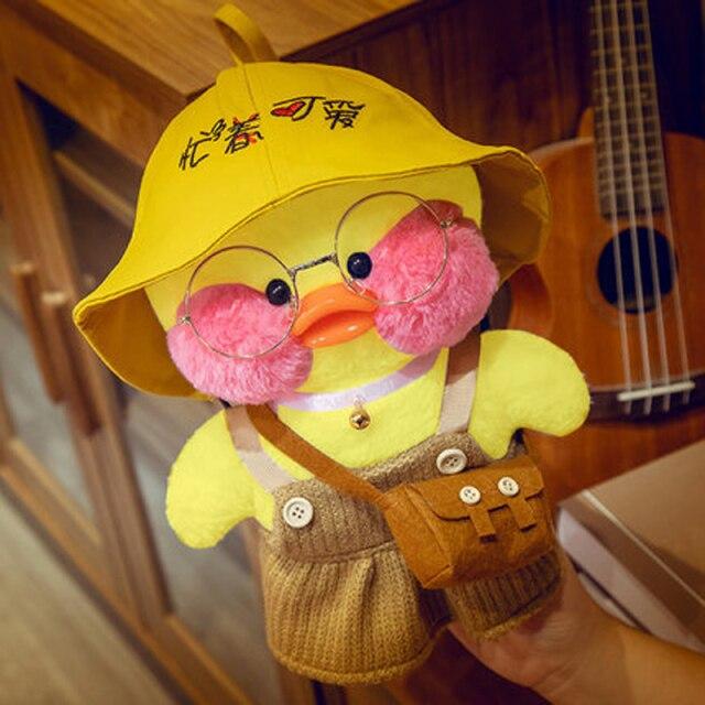 30cm Cute Plushie Lalafanfan Yellow Duck Stuffed Animals Soft Plush Toys For Girls Kids Kawaii Doll Birthday Christmas Gift 
