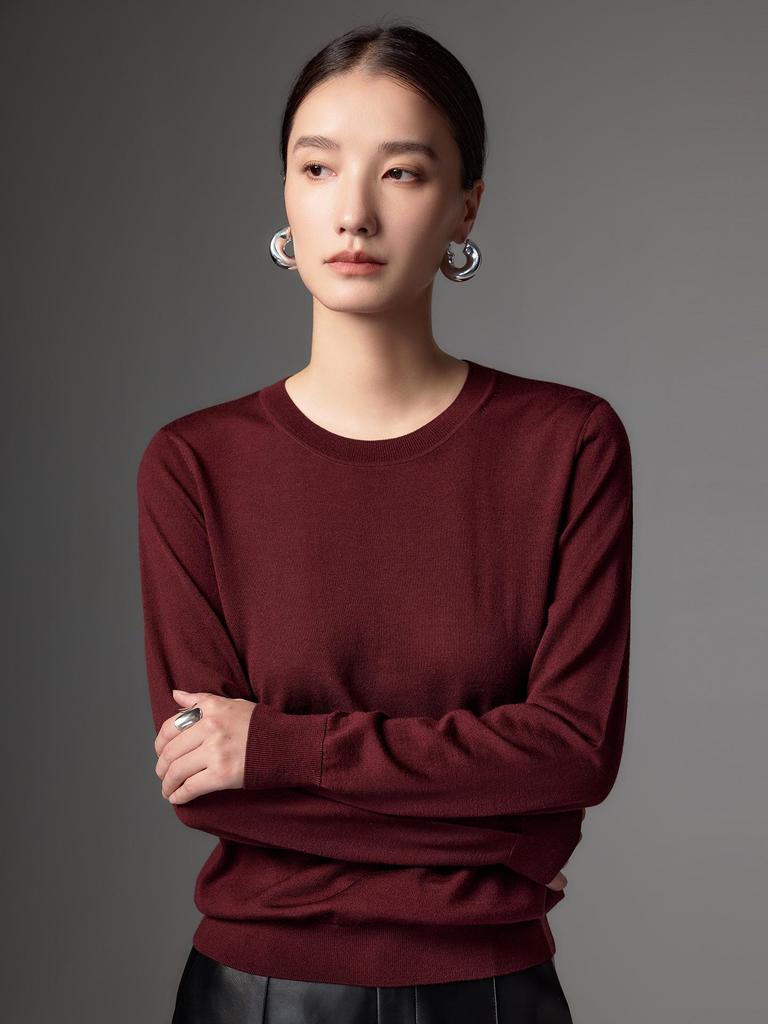 Yangzi Yarn Women's Wool Sweater: 2026 Autumn/Winter Slim Fit Base Layer