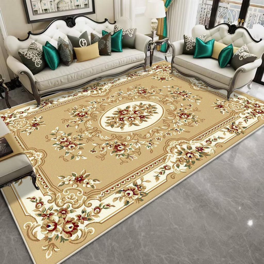 Luxury Decorative Rug for Living Room Flower Design Non-slip Room Decoration Home Mats Big Size Bedroom Carpet Machine Washable