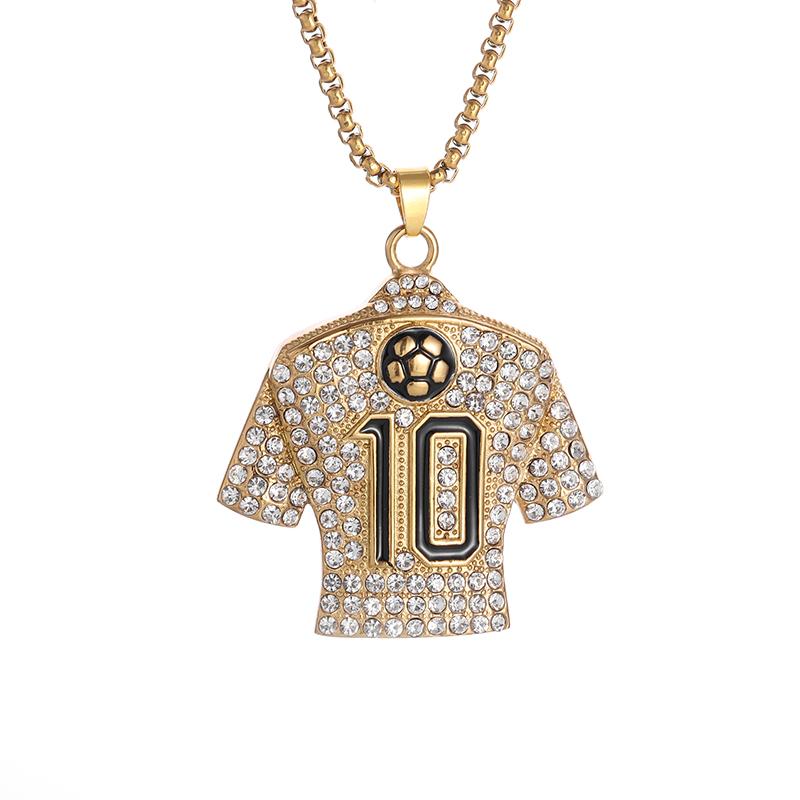 Hip Hop Zircon Dollar Sign Pendant Necklace Men Women Punk Fashion Rock Rap Jewelry Gift