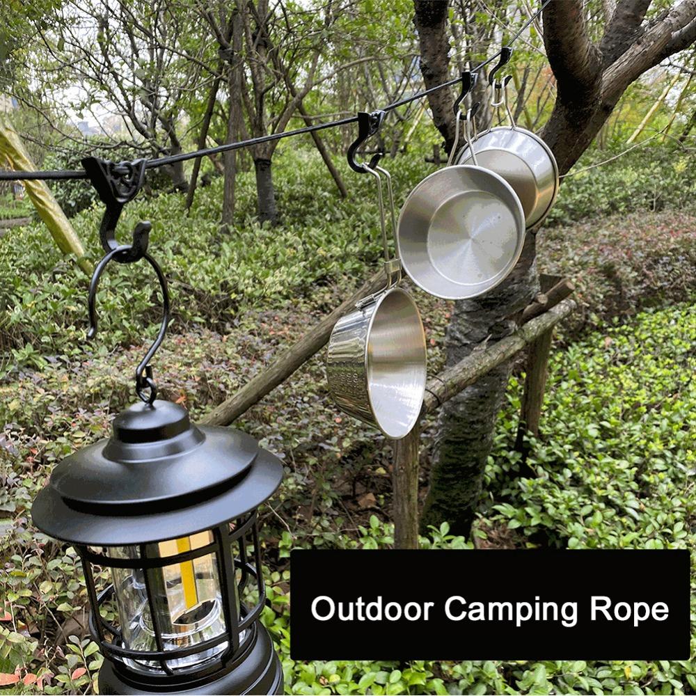 Multi-purpose Camping Clotheslines Hanging Travel Clothespins Windproof Laundry Drying Rope Picnic