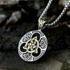 Collana con Ciondolo a Croce con Intreccio Celtico Nordico Vintage per Uomo Catena in Acciaio Inossidabile Gioiello Collana Amuleto