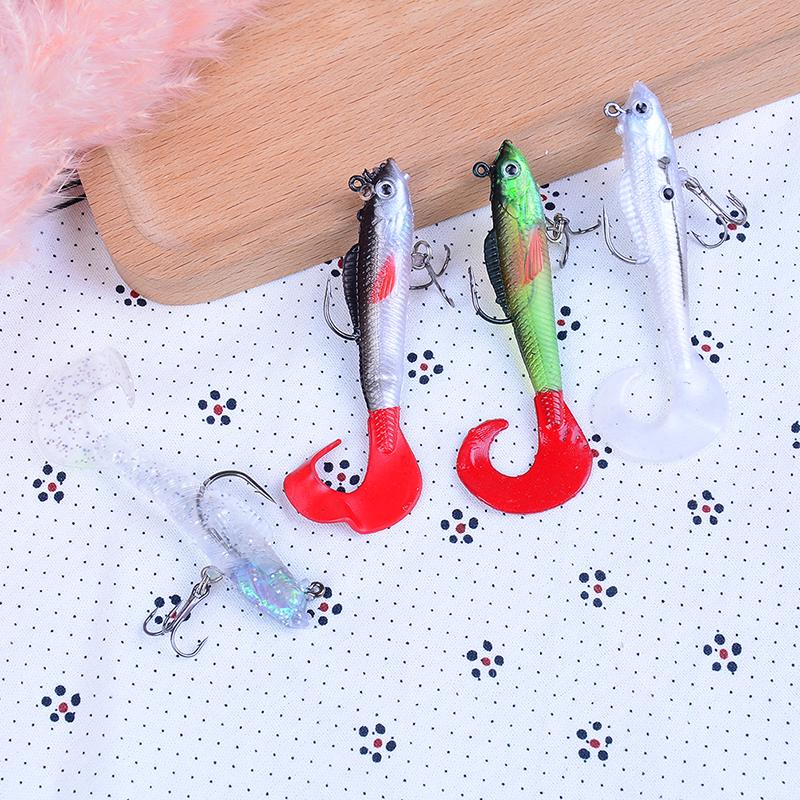 9Cm 14G Worm Crank Silicone Soft Lures Fishing Baits Lead Head Fish Hook