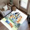 Bluey's Soccer Adventure Customized Name Floor Mat Perfect for Foyer Entryway Dining Room Hallway Anti-slip Rug Decorate Offices