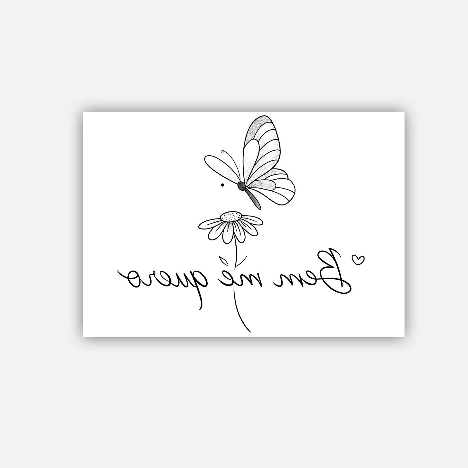 

Daisy Butterfly French Collarbone Tattoo Patch Waterproof And Long-Lasting Women S Chest High-End Simulation Tattoo 10*7