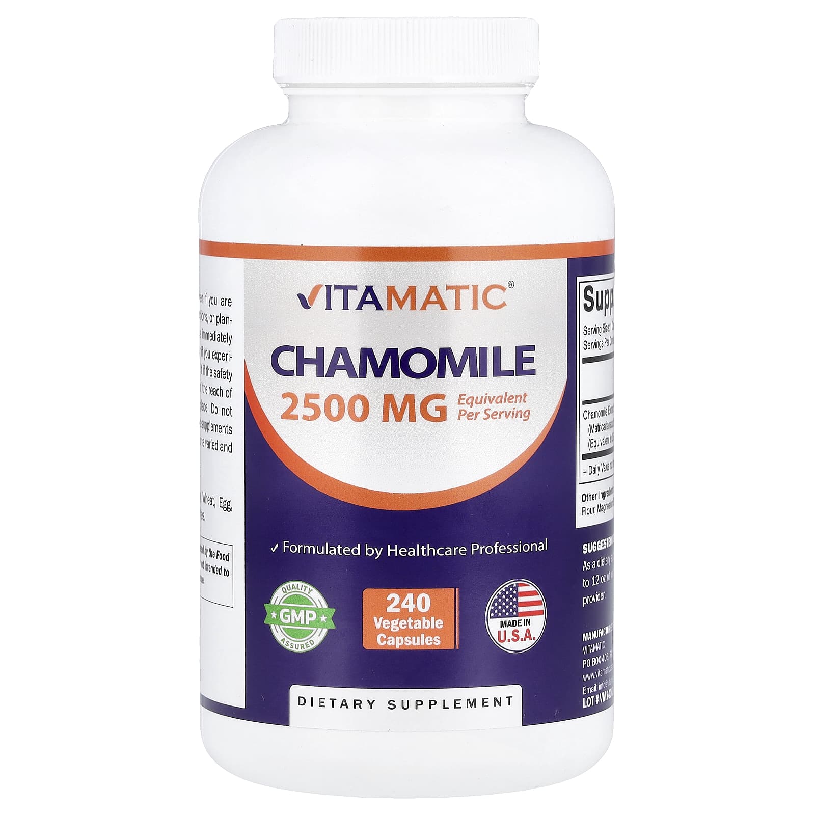 

Vitamatic, Chamomile, 2,500 mg, 240 Veggie Capsules