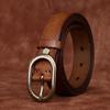 2.8Cm Wide Retro Fashion Trend Leather Belt Women'S Simple And Versatile Pure Cowhide Jeans Belt Women'S Explosion