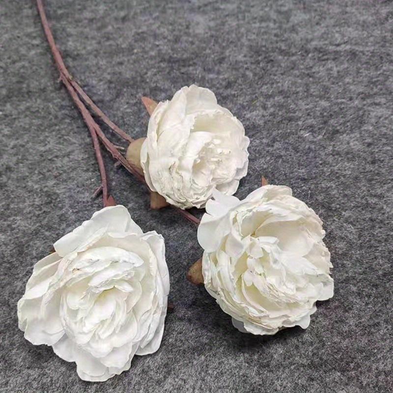 1Pc Simulation Single Three-Head Dry Peony Flower for Wedding Home Decoration Holiday Decoration Valentine's Day Gift