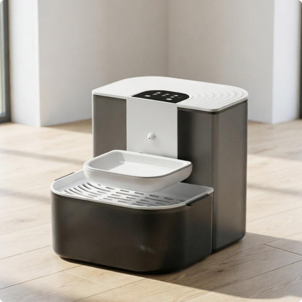 Heated Feline Water Fountain Easy To Clean Tilt Pour Water Fountain Large Capacity No Filters for Pets