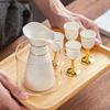 Chinese White Ceramic Wine Glass Set Wine Warmer Shot Glass Hip Flasks White Wine Glass Goblet Wine Dispenser Wine Set Gift Box