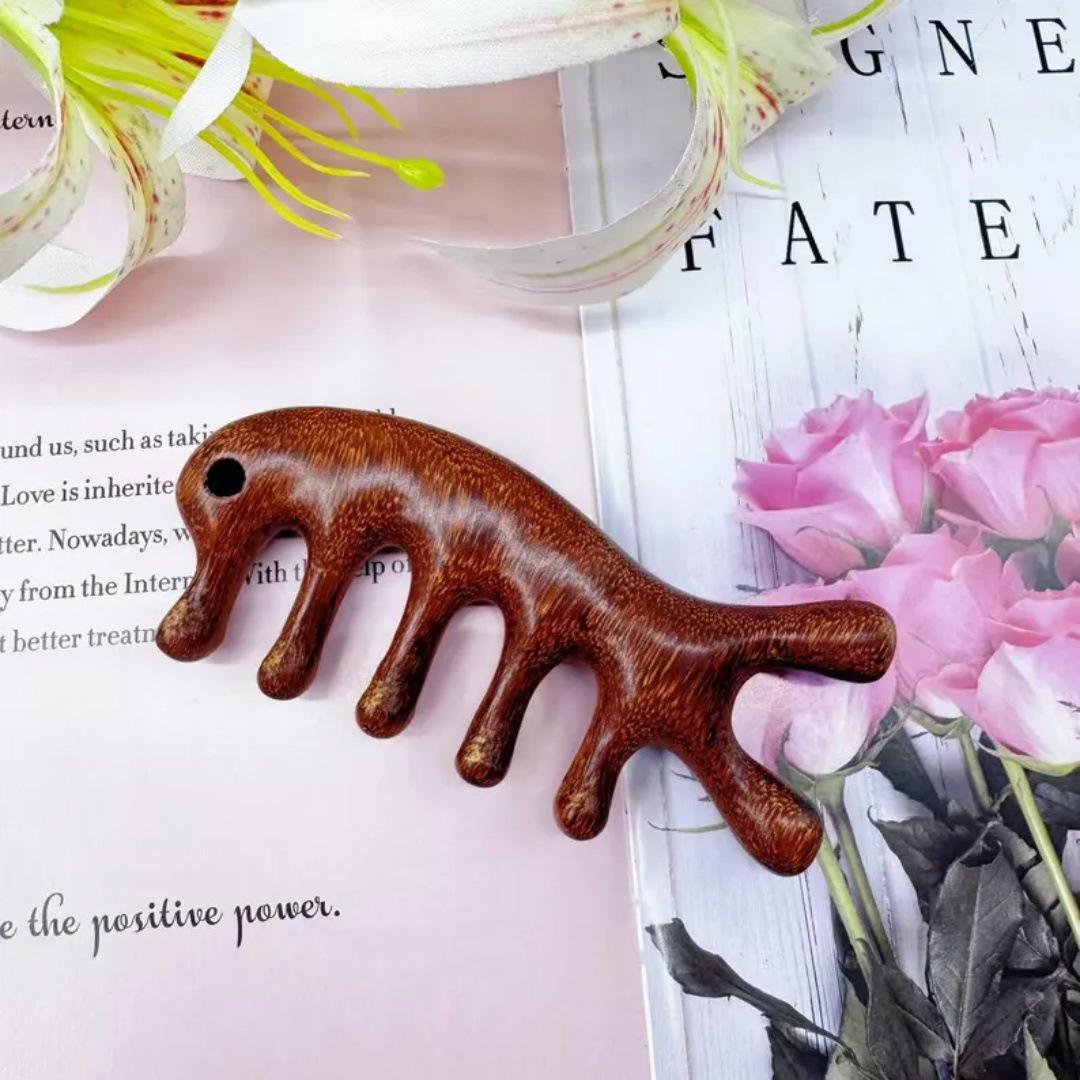 Custom Engraved Wooden Gua Sha Meridian Massage Comb for Salon and Home Use Blank