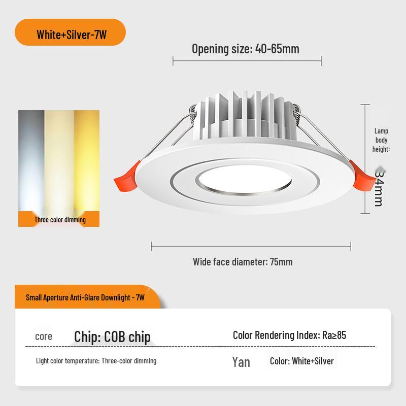 Downlight LED Mic 3W/5W, Gaură 4-6 cm, Spot COB pentru Living & Vitrină Vinuri
