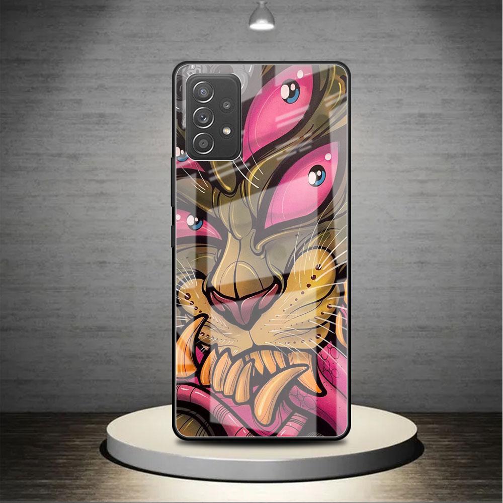 

Стеклянный чехол для Samsung Galaxy A52 A71 A50 A51 A70 A21s A31 A72 A10 A12 A30 A22 5G, чехол для телефона, маска самурая Они, крутая Samsung A30