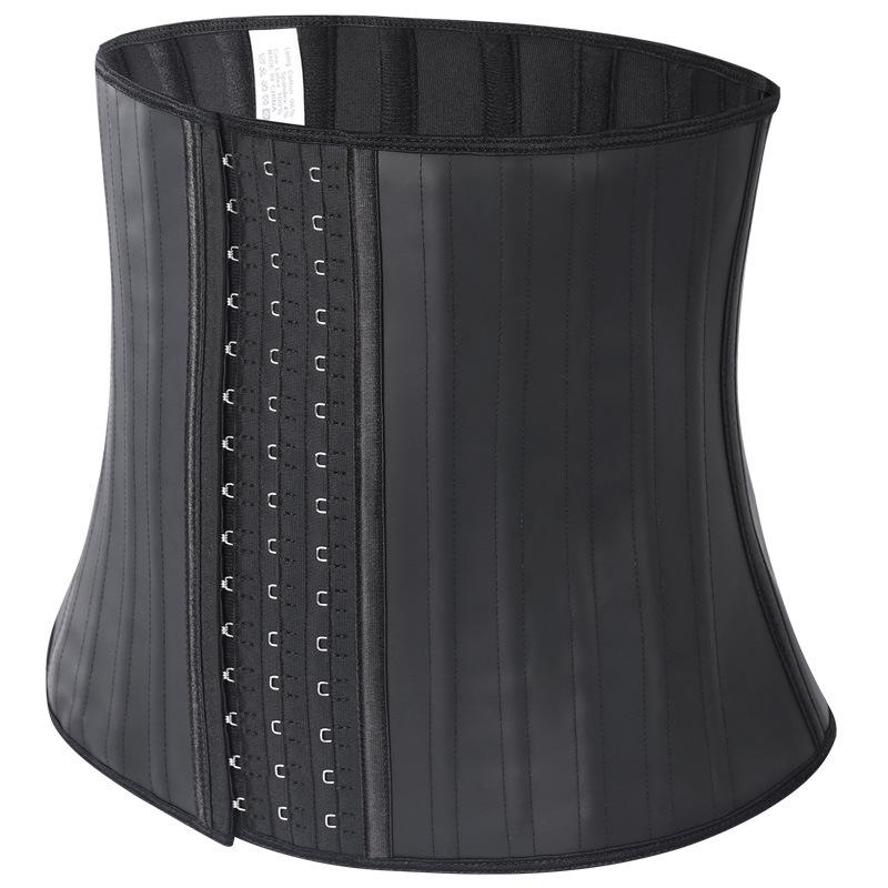 Matte Rubber Waist Trainer: 25 Steel Bone Sports Shaper for Women's Fitness.