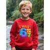 Kids Unisex Crewneck Sweatshirt, I Was 6 Now I'm 7 Rainbow 3D Number Lightning Star Print Long Sleeve Pullover, Sweatshirts for Boys Girls Ages 4+