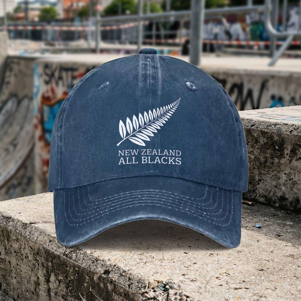New Zealand All Blacks Vintage Washed Baseball Cap Unisex Unisexs Womens Fun Print Casual Hat Gift