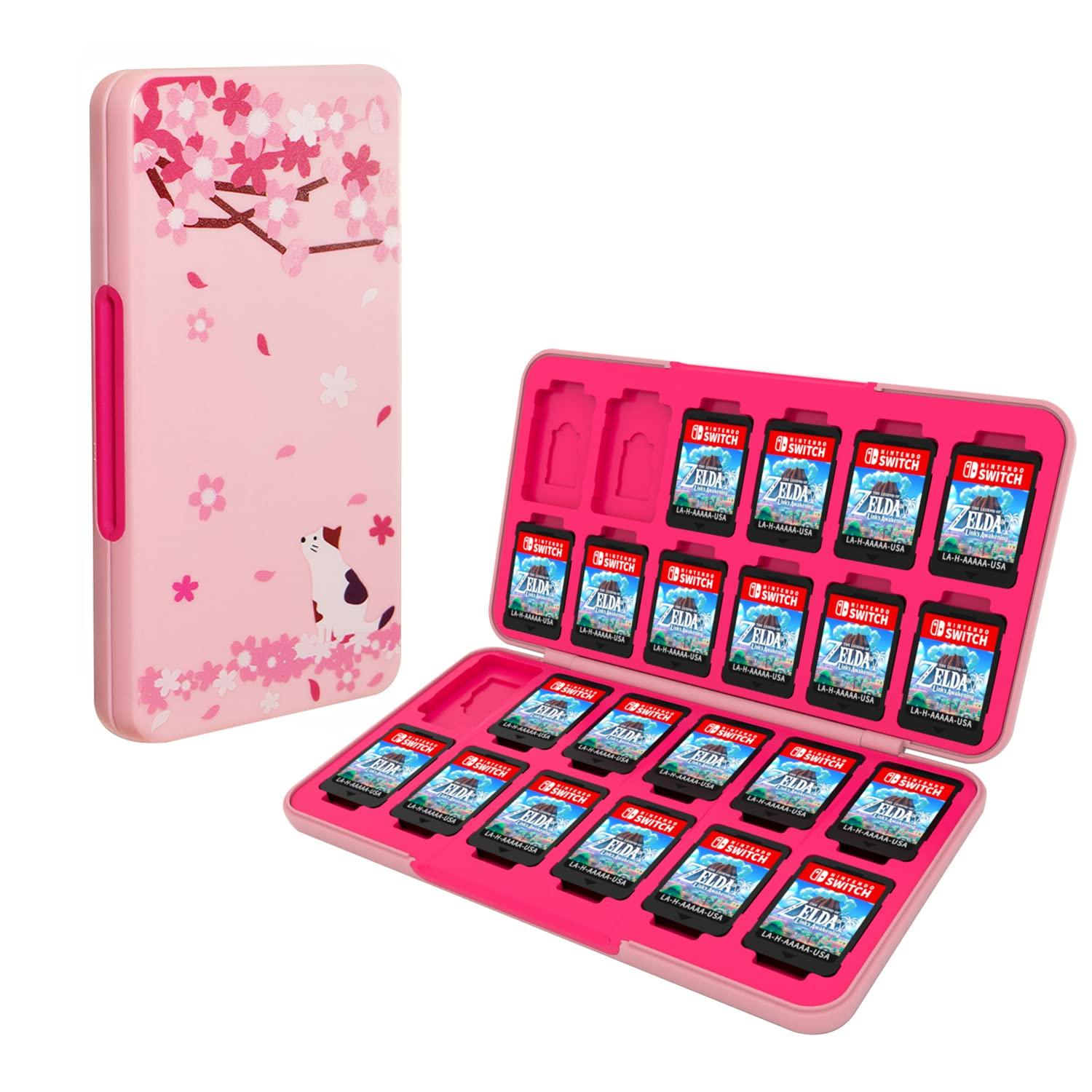 

PGRTYOF Game Card Case for Switch Switch Hard Shell 24 Slot Card 24 Slot Micro SD Card Storage Holder Slim and Portable & OLED, [Shockproof]