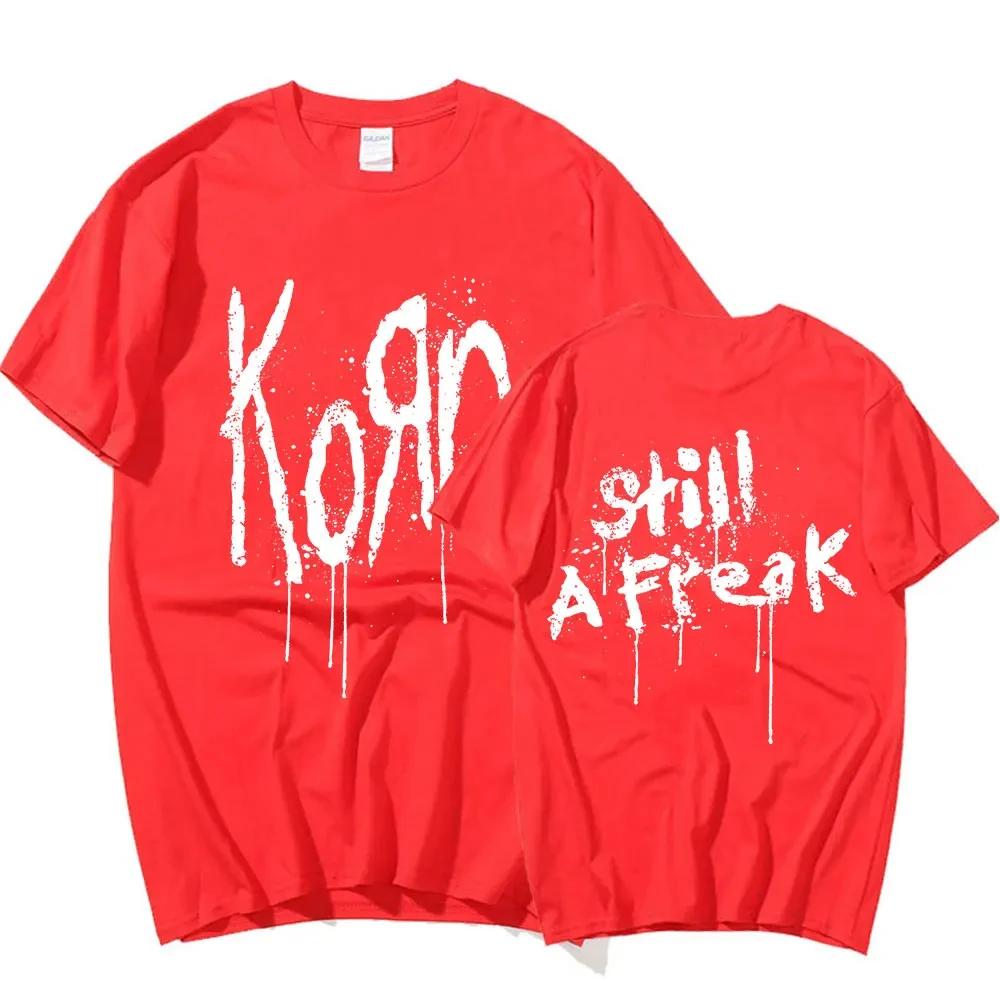 Concert de Korn Musique TOUR MONDIAL T-shirt Homme Vintage Métal Gothique T-shirt Oversize Streetwear T-shirts à Manches Courtes