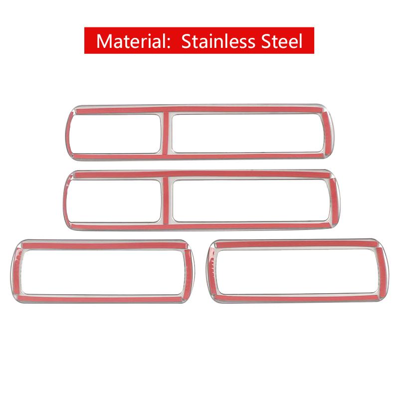 For Toyota Highlander XU70     2024 Hybrid Stainless Steel Car Internal Roof Vent Frame Cover Trim Stickers