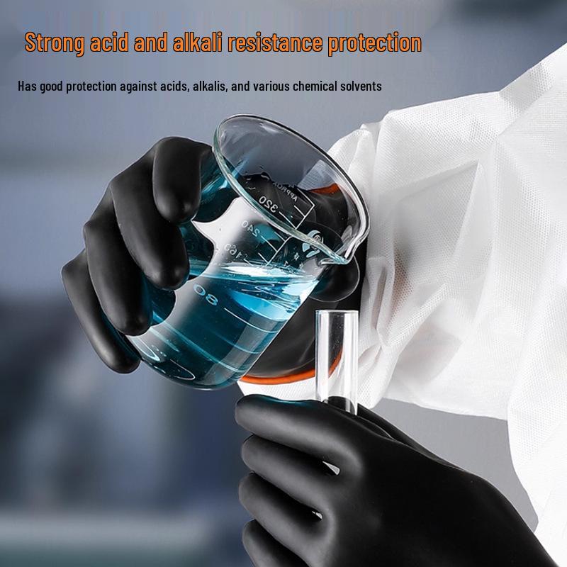 Chemical-Resistant Industrial Rubber Gloves: Acid & Alkali Protection, Anti-Corrosion, Oil-Resistant, Long & Thick Design for Laboratory Use.