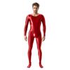 Mens Oil Glossy Bodystocking Full Bodysuit Long Sleeve Unitard Jumpsuits Stretchy Sheer Silky Romper Club Party Workout Onesie
