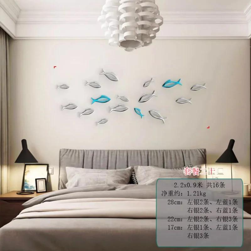 Wall Decor Creative Plastic Electroplating 3D Fish Home Decoration Living Room Sofa Background Wall Decoration Hanging Decor