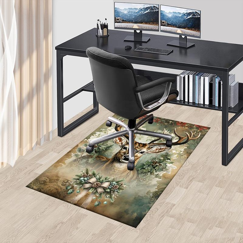 1 Stück Rentier Weihnachtsteppich Büro Teppich Außenmatte Heimdekoration Bereichsteppich Festival Geschenk