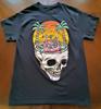 Neon Riot Size Medium T Shirt Skeleton Skull Chill Summer Pool Party Black Palm