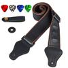 7pcs Folk Electric Guitar Straps Kit Adjustable Cotton Strap With Buckle Gasket Headband Picks Accessories