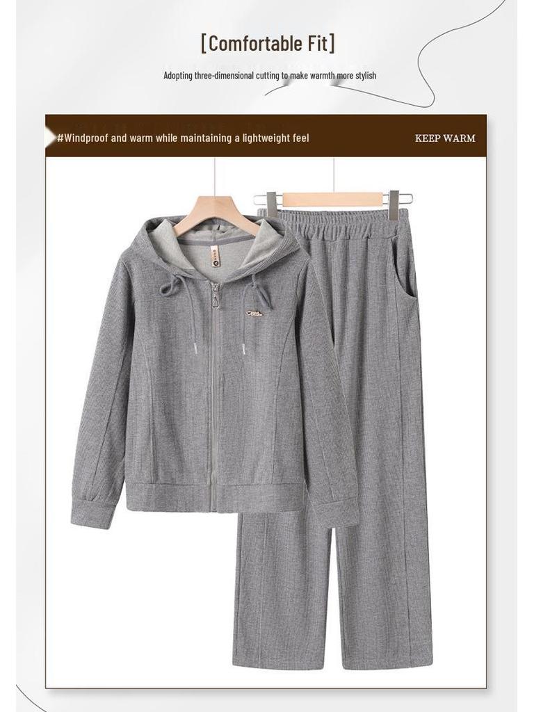 Damen Hoody Sportswear Set gegen das Altern - Lässige Frühjahrs-/Herbstmode für Mütter mittleren Alters und ältere Mütter