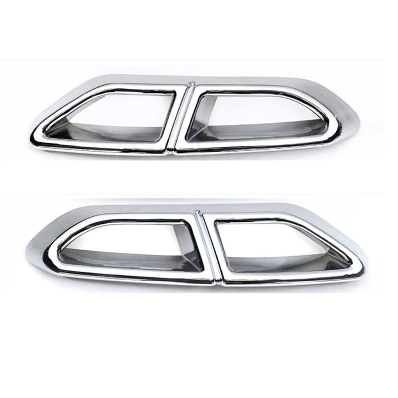 

Для VW Passat B8 Rline 2015-поддельные выхлопные трубы с четырьмя отверстиями, глушители внешней трубы, рамка, крышка заднего бампера, декор, автомобильные аксессуары Carbon Fiber Look