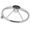 5-Spoke Stainless Steel Boat Steering Wheel with Black Polyurethane Foam Non-Slip Anti-Sweat Marine Accessories