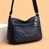 Lingge Women's Bag Soft Leather Crossbody Bag Middle-aged Mother's Bag Shoulder Bag