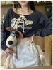 2025 Vintage Korean Letter Print Loose Sweatshirt for Women – Long Sleeve, Spring Style